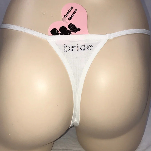 Cotton Sisters Size Large “Bride” Thong New with Tags - Picture 3 of 4
